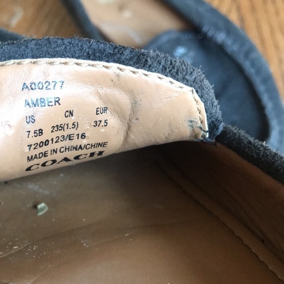 Coach Dark Dk Gray Moccasin Shoes 7.5 - Picture 6 of 7